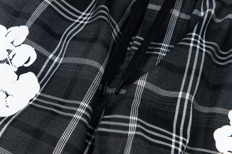 200💰D301# DENIM TEARS READYMADE foam kapok plaid casual pants 18 gray, red S-XL